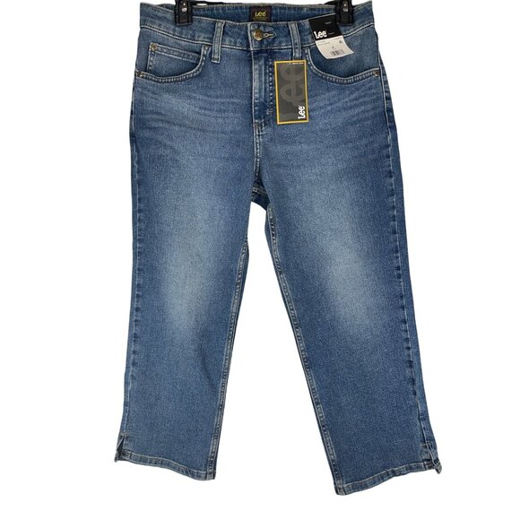 Lee Pants - Lee Womens Size 8 Capri Jeans WILD CHARGE Cotton Blend Blue 23" inseam
